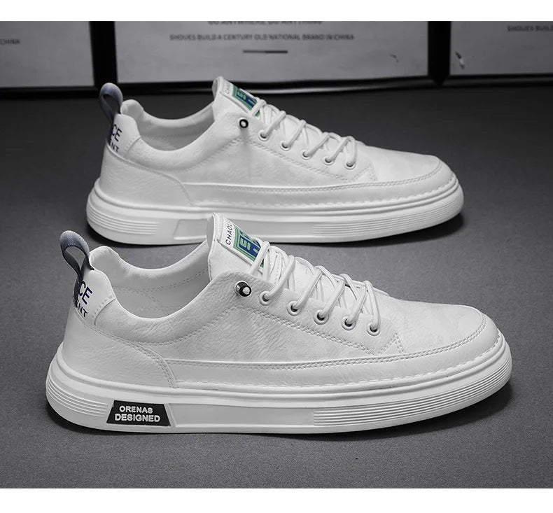 (PAGUE 1 LEVE 2 - PROMOÇÃO EXCLUSIVA) Sapatênis Masculino Em Couro Premium Orenas + BRINDE